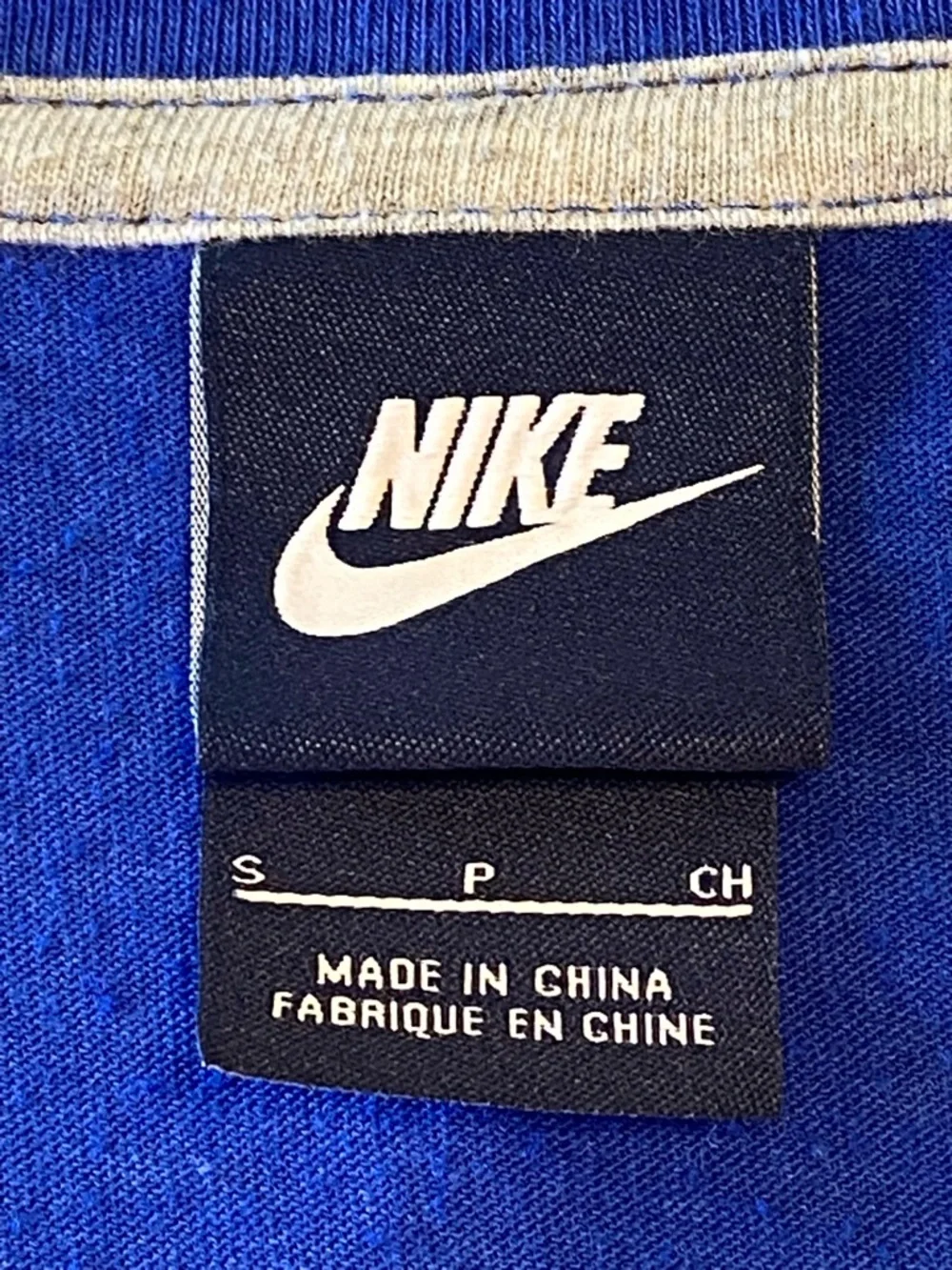 Nike Cropped Big Logo Retro Tee Cobalt Blue Mesh Graphic Oversized S